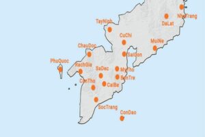 Carte du Sud Vietnam, Carte Vietnam du Sud