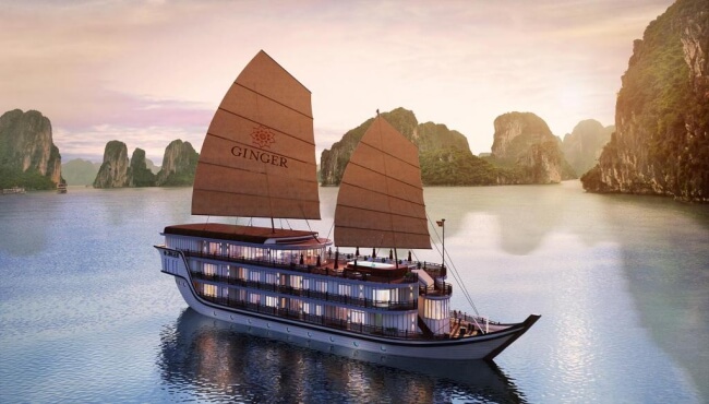 Croisière Halong: Jonque Ginger 2 jours/ 1 nuits