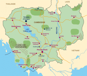 Carte touristique du Cambodge