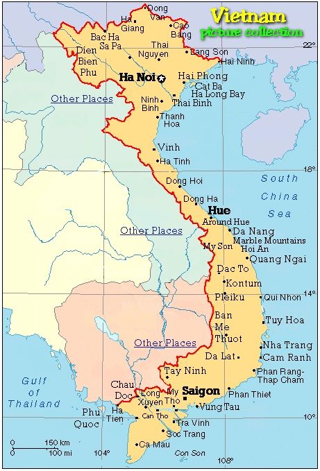 Carte touristique Vietnam