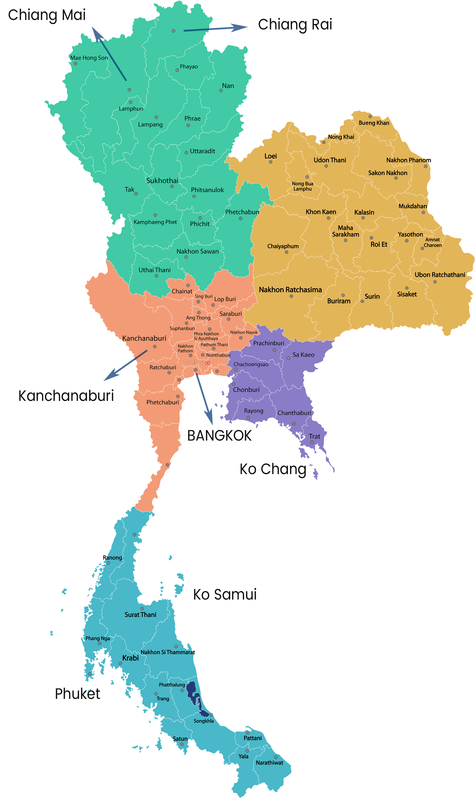Carte Thaïlande