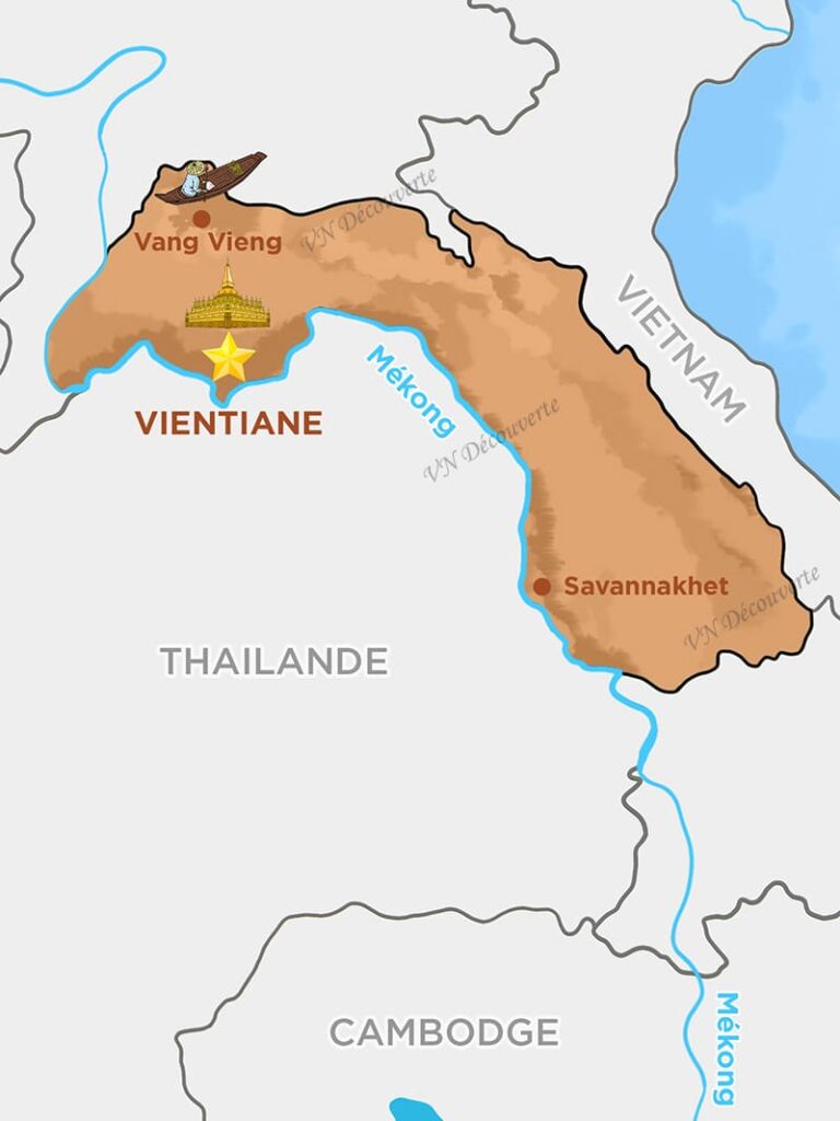 Carte Laos du centre