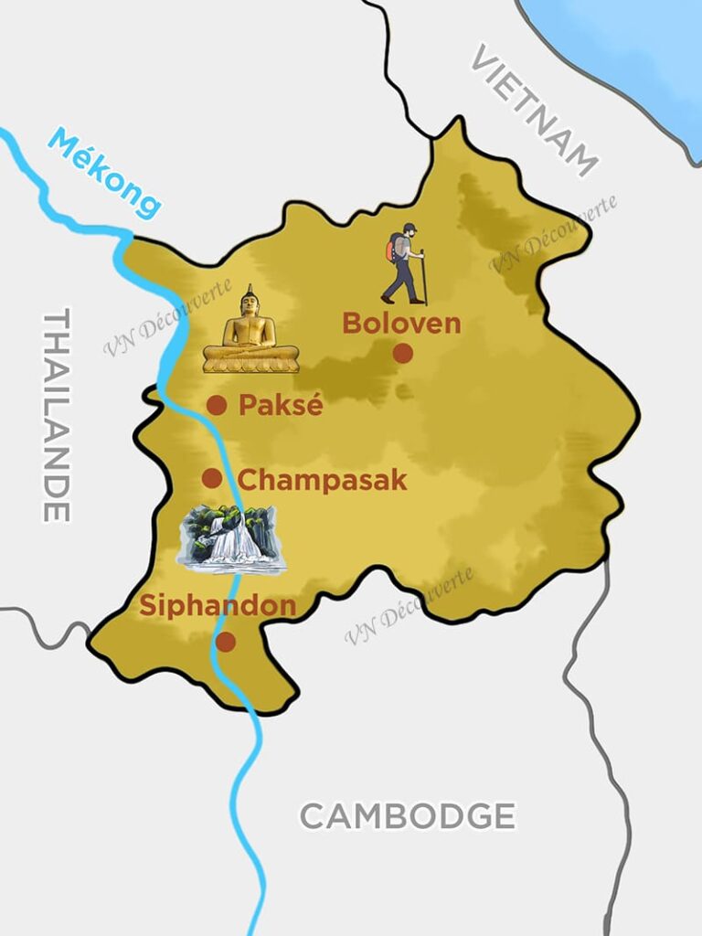 Carte Laos du Sud