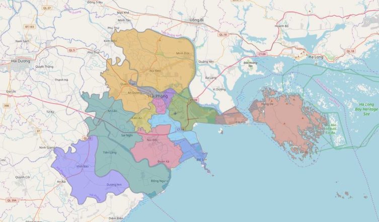 Carte Haiphong Vietnam
