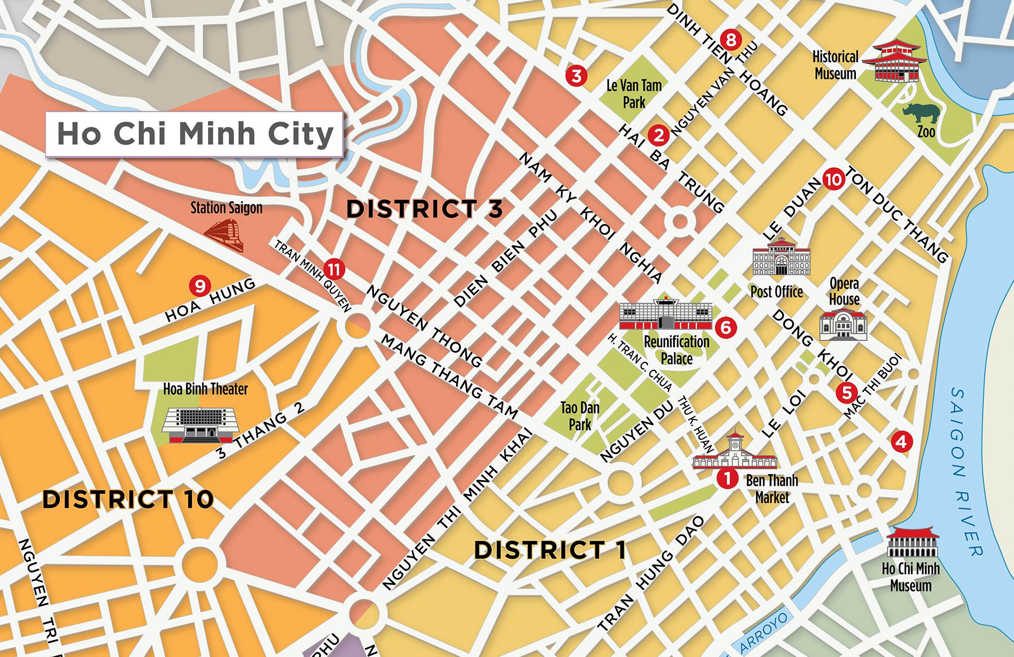 Carte Ho Chi Minh ville - Sai Gon