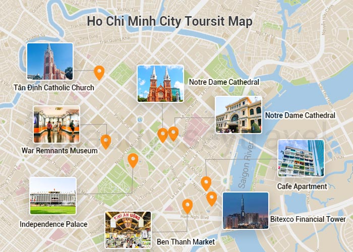 Carte Ho Chi Minh ville - Sai Gon
