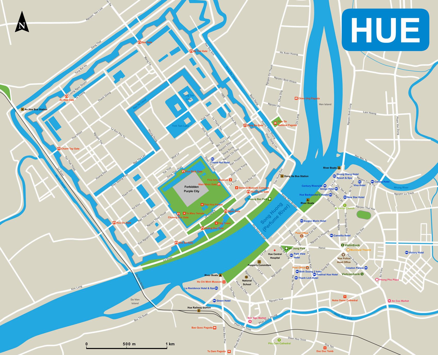 Carte Hue Vietnam
